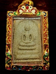 Old Material Rebuilt in BE2556 Rare Phra Somdej Roi Pee 100 Years Wat Rakang Pim Niyom Thai Buddha A