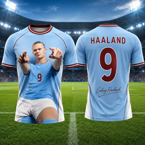 Haaland Men Soccer Jersey Breathable Performance Football Shirt Lightweight Training Apparel For Out