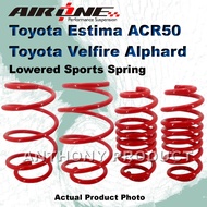 AIRONE Toyota Estima ACR50 Alphard Vellfire AH20 AH30 Lowered Height Sport Spring (Red Colour)
