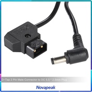Novapeak-my D-Tap 2 Pin Male Connector to DC 5.5 x 2.5mm Plug Power Cord Cable DC2.5 113cm for BMCC 