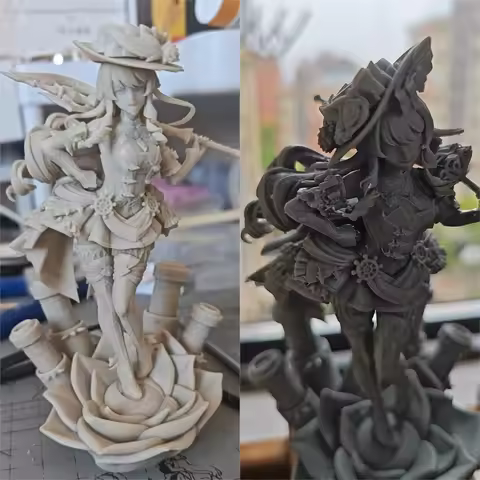 9/12/15cm Navia 3D Printed Resin White Model DIY Coloring Self-assembly Figurines White Model Split-