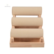 Wood 3 Tier Bracelet Watch Stand Holder Jewelry Showcase Display Storage Necklace Bangle Organizer W