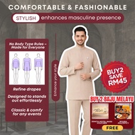 ZOE ARISAH X ZAUJ Qalif Baju Melayu Lelaki Cekak Musang Wrinkle Resistant FREE BUTTON Regular Fit Ra