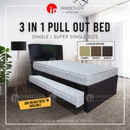 3 IN 1 PULLOUT BED SINGLE / SUPER SINGLE BED FRAME PULL OUT BED WITH MATTRESS BUNDLES