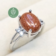 THOX JEWEL #1 GOLDEN SANDSTONE Natural Stone s925 Silver Plated Adjustable Ring 💍