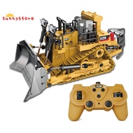 1:24 2.4GHz 9 Channels Remote Control Tractor Toy Bulldozer RC Aluminum Alloy Engineering Tractor