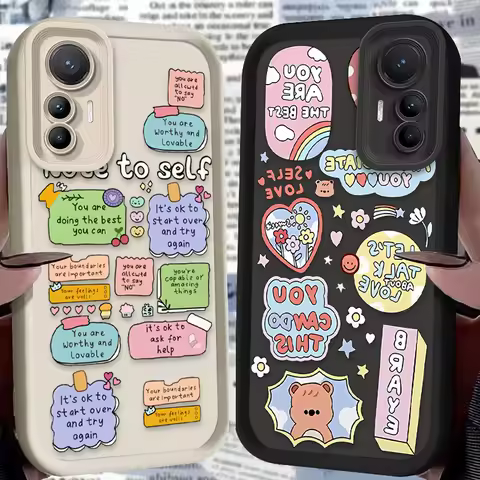 Cute INS Vibes Slogan Print Case for Xiaomi 14T 13T 12T 11T 13 12 11 Lite 5G NE POCO X6 X5 F6 F5 F3 