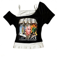 Epstein Y2K Gyaru Crop Top with Corset Detail
