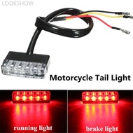 LOOKSHOW 1Pc 12V Mini 5 LED Motorcycle Scooter ATV Bike Red Rear Tail Stop Brake Light Lamp C1S9