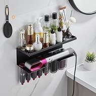 Yimerlen Straightener Holder Compatible with Dyson Airwrap Wall Mount Storage Rack for Curling Iron Attachments and Complete Styler (Black-sus304)