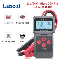 24Rfrparbxu Lancol Micro 200 Pro 12V 24V 24V เครื่องทดสอบรถยนต์40-2000 CCA Cranking ชาร์จเครื่องมือว
