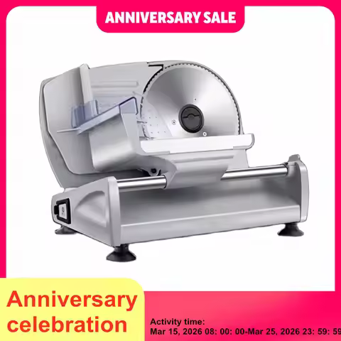 220V Electric Food Slicer Meat Food Household Desktop Meat Slicer Lamb and Beef Slicers 0-22mm Bread
