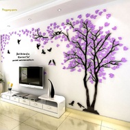 Stiker Dinding Seni Pohon 3D, Tempelan Vinil Dapat Dilepas Mural Latar