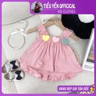 Baby girl set, 2-piece summer baby girl set in soft and cool stretch fabric for babies 9 -23kg S777 