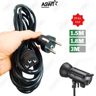 Power cord for Godox DP400III-V DP400III DP400II Studio Flash, length 1.5m 3m 5m - FULL BELT