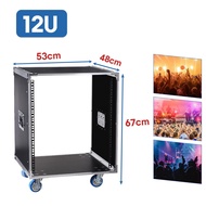 Amplifier Rack Case 10U 12U 16U Cabinet with Wheels for KTV Home Audio Stage Equipment
