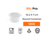(30/50Pcs) R1000/1200/2500/3000 BIG Round Container PP Large/Disposable Plastic Food Container