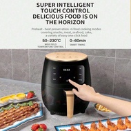 1pc Black Touch Screen Family-Sized 4.5L Extra Large Capacity Kitchen Air Fryer, Electric Fryer, Mic
