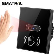SMATRUL Light Switch Infrared Sensor Motion socket Glass Screen Panel On Off 110V 220V 10A Electrical Power No Need to Touch