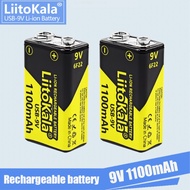 LiitoKala 9V 1100mAh li-ion Rechargeable battery USB 9V Battery