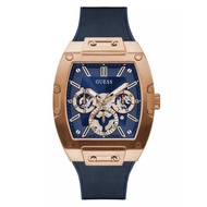 Authentic Guess Men Phoenix Navy Blue Dial Silicon Watch GW0202G4 Jam Tangan Lelaki