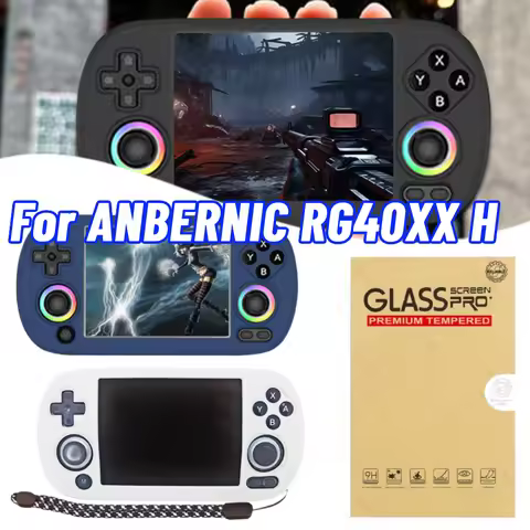 Silicone Protective Case for ANBERNIC RG40XX H Game Console Shockproof Anti-Scratch Cover with HD Te