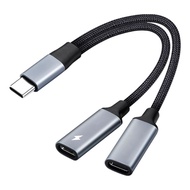 Converter 2-in-1 USB C To Aux Audio Cable 3.5 MM Jack OTG Adapter Type C To Dual Type C Cable Chargi