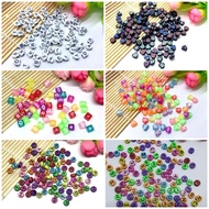 (100pcs) Various round letter beads, square letter beads, colored letter beads
