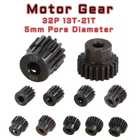 PYFORE 32P M0.8 5mm 11T 12T 13T 14T 15T 16T 17T 18T 19T 20T 21T Steel Metal Pinion Motor Gear For 1/