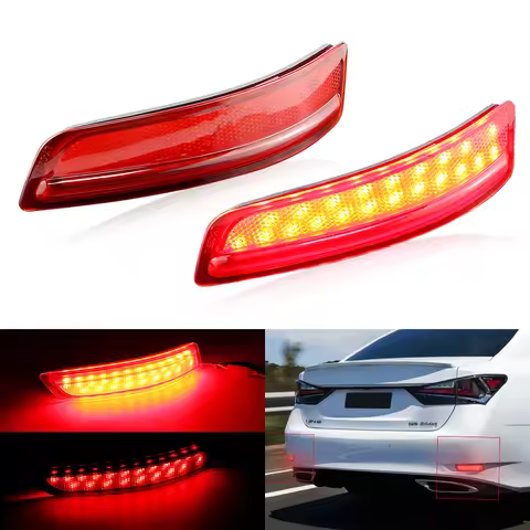 For Toyota Corolla 14-16 For Lexus GS250 GS300 ES250 ES350 13-18 2PCS LED Rear Bumper Reflector ligh