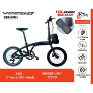 VEEGO 9-Speed Alloy Folding Bike 20 inch with Hydraulic Disc Brakes - Force 1.0