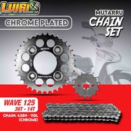 MUTARRU CHAIN SET HEAVY DUTY SILVER SERIES FOR HONDA WAVE 125 / WAVE 100 / XRM 125 / RS 125 / XRM 11