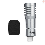 BOYA  BY-P4U Omnidirectional Condenser Microphone Mini Mic with Windscreen Type-C Port Replacement for Android Smartphone Tablets Vlog Shooting Live Stream Inte  [24NEW]