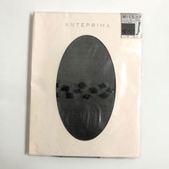 日本製 ANTEPRIMA 黑色 絲襪 腳踝花朵造型