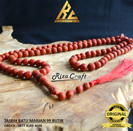 Tasbih Muslim Batu Akik Marjan Merah Karang Laut Red Coral 99 Butir Premium