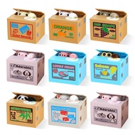 Cartoon Piggy Bank Cat Stealing Coin Box automatic Coin Piggy Bank Money Saving Box Birthday Gift fo