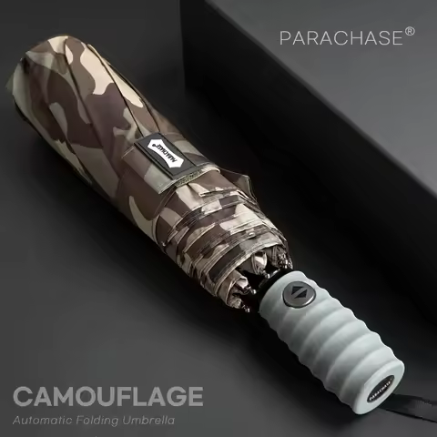 Parachase Automatic Umbrella Men Windproof Camouflage Style Large Outdoor Rain Umbrella Parasol Trav