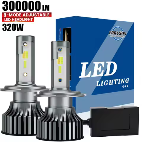 Erruson 320W 300000LM Car Headlight Bulbs H4 H7 Led H1 H3 H11 9005 9006 9012 3 Color Change 3000K 45