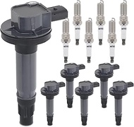 Sorghum Ignition Coil Pack and Spark Plugs Compatible with Mazda 6 CX-9 Ford Edge Taurus Fusion Expl