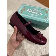 SALE TERLARIS (READY SIAP KIRIM) COZYMARKETS - MINETE RIBBON BALLET FLATSHOES WARNA GLOSSY BURGUNDY 