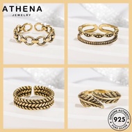 ATHENA JEWELRY 925 Women Silver Moissanite Perempuan Original Retro Cincin Diamond Ring Adjustable M152