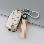 เคสกุญแจรถยนต์ขอบทองแบบใหม่เหมาะสำหรับวัสดุ fiata Punto EVO 500 Grande scudiero Bravo TPU