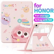 A992彩色煤球Honor Pad 10 Case 12.1 Inch 360 Rotating Vertical Stand Transparent Acrylic Hard Back Anti-B