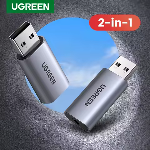 UGREEN USB Sound Card Audio Interface USB Sound Card for Laptop PC PS4 Earphone Microphone Audio Car