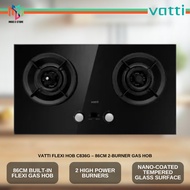 Vatti C836G 86CM Flexi Gas Hob 2Burner Nano Coated Tempered Glass C836G Dapur gas