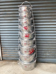 หม้อตราจระเข้9ใบเถา(no.16/32cm. )อลูมิเนียมแท้