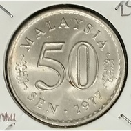 ( Syiling ) 50 Sen 1977 ( UNC ) Malaysia Parliament House