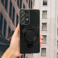 Case HP Samsung A52 A52s A50 A50s A30s Standing Ring Magnetic Wireless Charger Plating Mewah