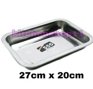nampan stainless persegi 27cmx20cm / nampan stainless 555 / nampan bengkel stainless / nampan warteg