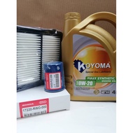 HONDA CIVIC FB TR0 1.5 HYBRID AIR FILTER + OIL FILTER + KOYOMA 0W20 FULLY SYNTHETIC ENGINE OIL